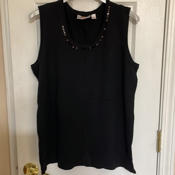 QUACKER Factory SET sequin cardigan and shell set. NWT L Black - Picture 7 of 11